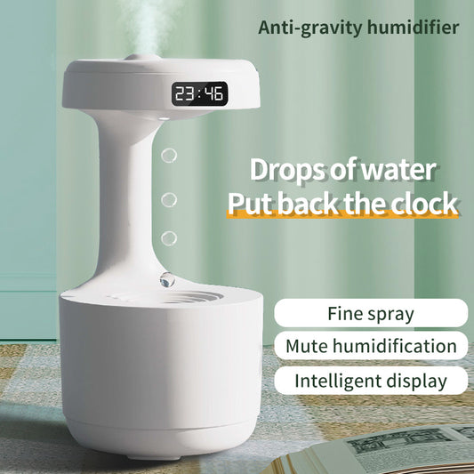 Bedroom Anti-Gravity Humidifier With Clock Water Drop Backflow Aroma Diffuser Large