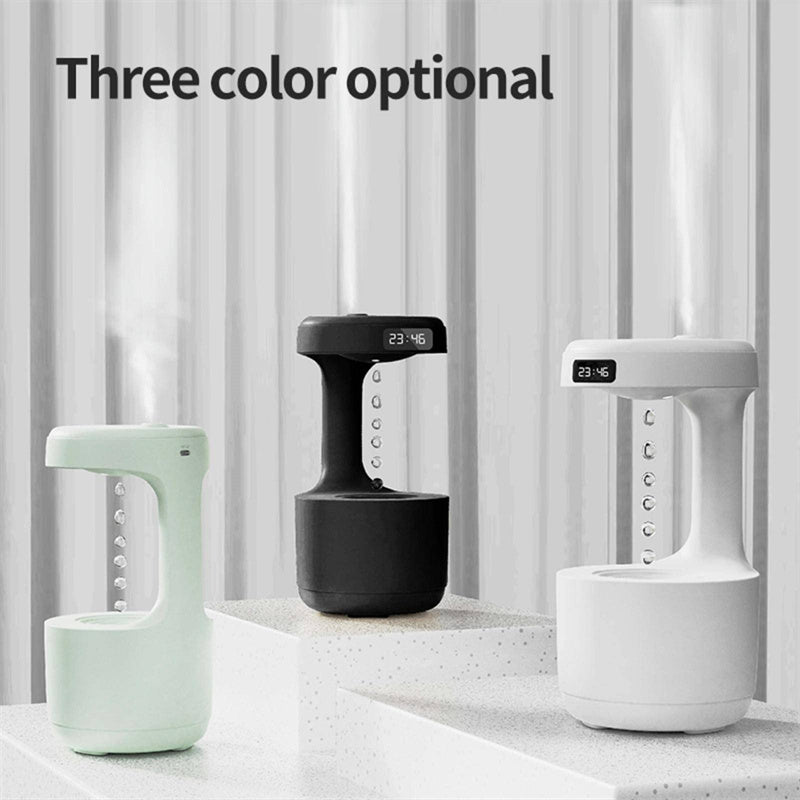 Bedroom Anti-Gravity Humidifier With Clock Water Drop Backflow Aroma Diffuser Large