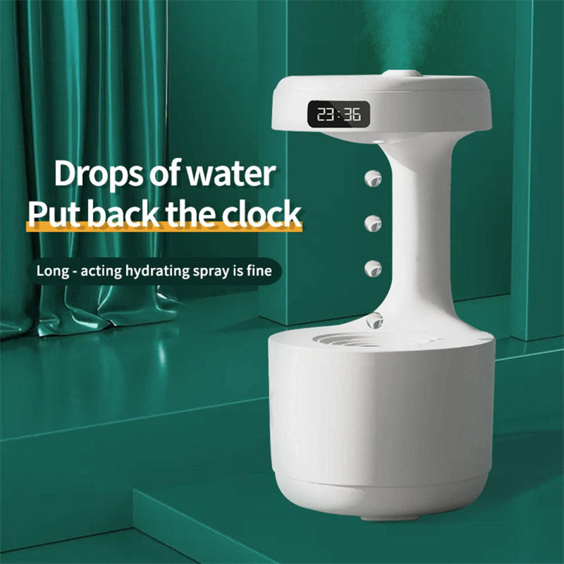 Bedroom Anti-Gravity Humidifier With Clock Water Drop Backflow Aroma Diffuser Large