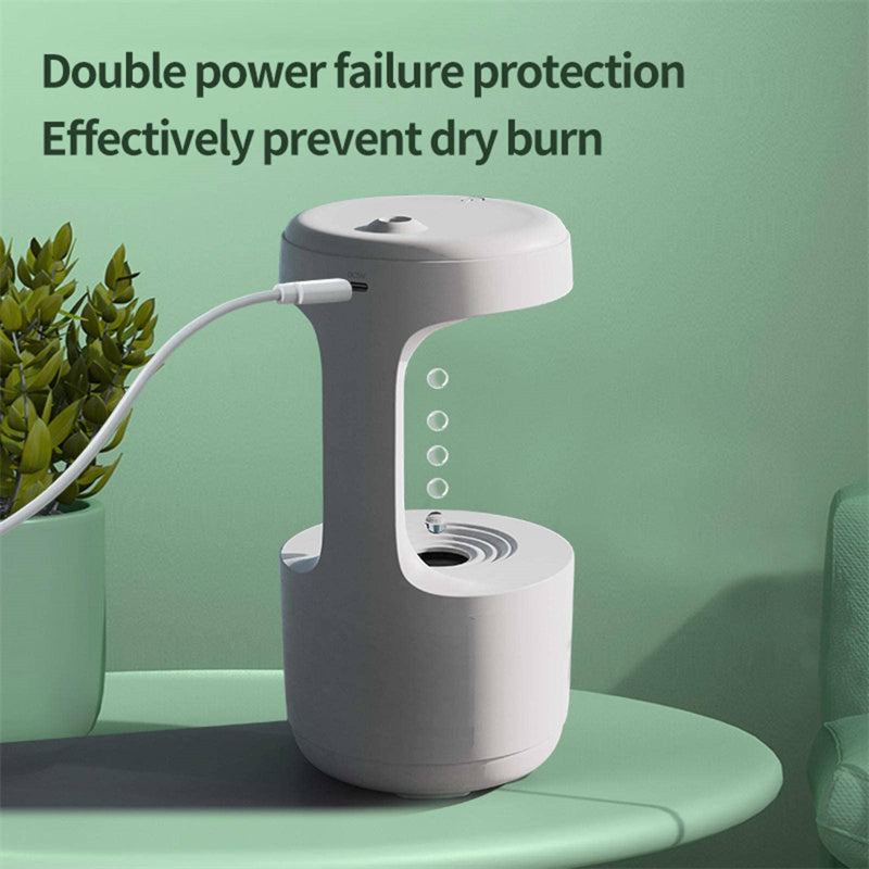 Bedroom Anti-Gravity Humidifier With Clock Water Drop Backflow Aroma Diffuser Large